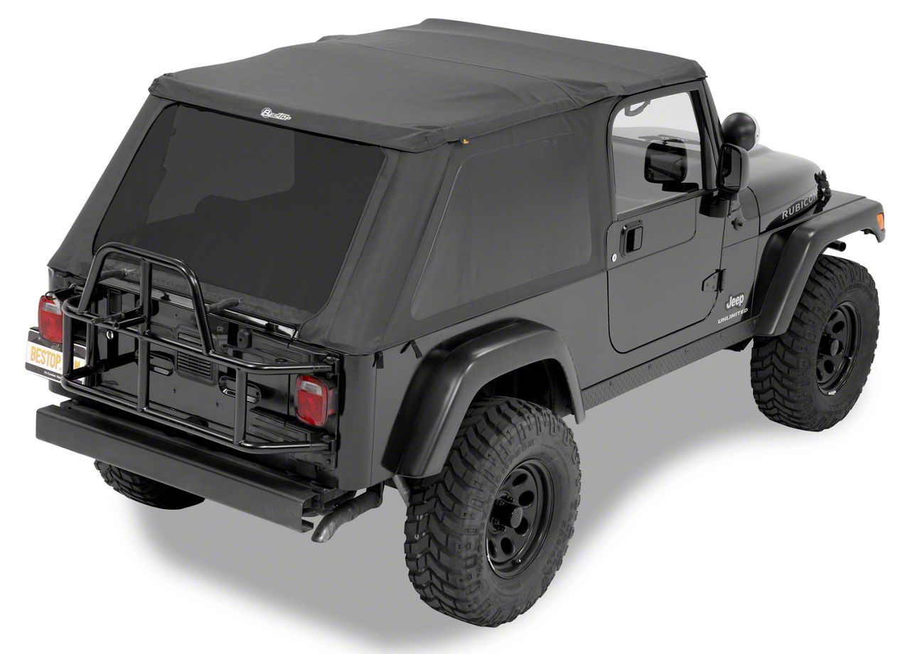 Bestop Jeep Wrangler Trektop Slantback Soft Top; Black Twill Bestop Jeep Wrangler Trektop Slantback Soft Top; Black Twill