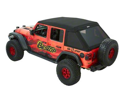 Bestop Trektop Ultra Slantback Soft Top; Black Twill (18-25 Jeep Wrangler JL 4-Door)