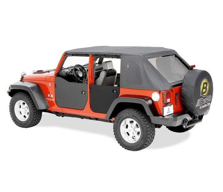 Bestop Jeep Wrangler Rear Half Doors; Black Diamond 53041-35