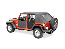 Bestop Rear Half Doors; Black Diamond (07-18 Jeep Wrangler JK 4-Door)
