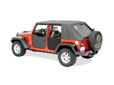Bestop Rear Half Doors; Black Diamond (07-18 Jeep Wrangler JK 4-Door)