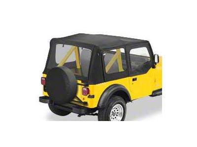 Bestop Replace-A-Top with Clear Windows; Black Vinyl (1987 Jeep Wrangler YJ w/ Steel Half Doors)