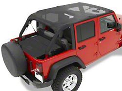 Bestop Safari-Style Header Bikini Top; Cable Style; Black Mesh (10-18 Jeep Wrangler JK 4-Door)