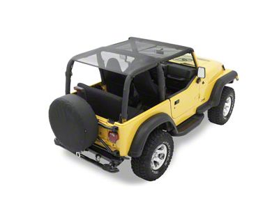 Bestop Safari-Style Header Bikini Top; Black Mesh (03-06 Jeep Wrangler TJ, Excluding Unlimited)