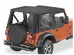 Bestop Sailcloth Replace-A-Top with Clear Windows; Black (97-02 Jeep Wrangler TJ w/ Steel Half Doors)