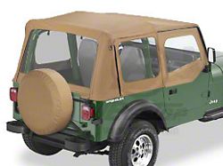 Bestop Sailcloth Replace-A-Top with Clear Windows; Spice (88-95 Jeep Wrangler YJ w/ Steel Half Doors)