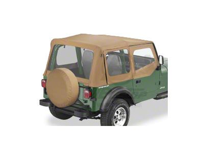 Bestop Sailcloth Replace-A-Top with Clear Windows; Spice (88-95 Jeep Wrangler YJ w/ Steel Half Doors)
