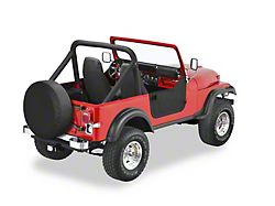 Bestop Soft Lower Half Doors; Black Denim (80-95 Jeep CJ7 & Wrangler YJ)
