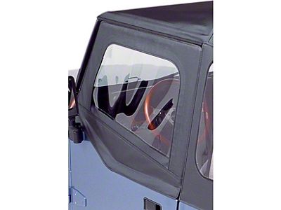 Bestop Soft Upper Half Doors; Black Crush (88-95 Jeep Wrangler YJ)