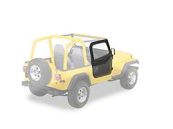 Bestop Soft Upper Half Doors; Black Denim (88-95 Jeep Wrangler YJ w/ Squared Upper Rear Door)