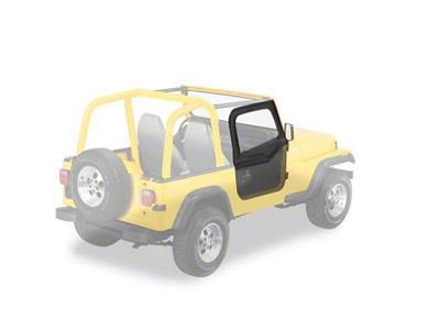 Bestop Soft Upper Half Doors; Black Denim (88-95 Jeep Wrangler YJ)