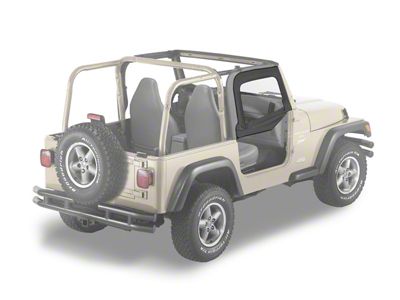 Bestop Soft Upper Half Doors; Black Denim (97-06 Jeep Wrangler TJ)