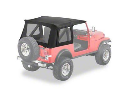 Bestop Supertop Classic Replacement Skins with Clear Windows; Black Denim (76-95 Jeep CJ7 & Wrangler YJ)