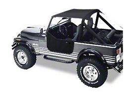 Bestop Traditional Bikini Top; Black (76-91 Jeep CJ7 & Wrangler YJ)