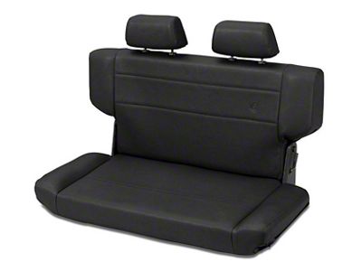 Bestop Trailmax II Fold and Tumble Rear Bench Seat; Black Denim (97-06 Jeep Wrangler TJ)