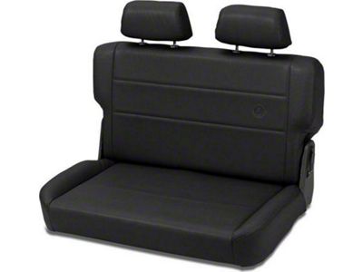 Bestop Trailmax II Fold-N-Tumble All Vinyl Rear Bench Seat; Charcoal (76-95 Jeep CJ5, CJ7 & Wrangler YJ)