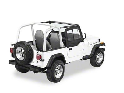 Bestop Upper Door Sliders for Replace-A-Top or Factory Soft Tops; Black Denim (88-95 Jeep Wrangler YJ)