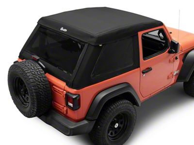 Bestop Trektop Glide Slantback Soft Top; Premium Black Twill (18-25 Jeep Wrangler JL 2-Door)