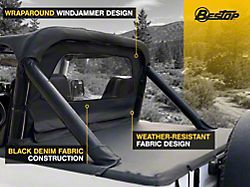 Bestop Windjammer; Black Denim (80-95 Jeep CJ5, CJ7 & Wrangler YJ)