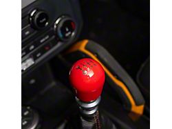 Billetworkz Short Teardrop Weighted 6-Speed Shift Knob; Gloss Red (21-26 Bronco w/ Manual Transmission)
