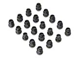 Black Acorn Lug Nut Kit; 1/2-Inch x 20; Set of 20 (07-18 Jeep Wrangler JK)