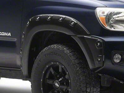 Recessed Bolt Fender Flares; Matte Black (12-15 Tacoma)