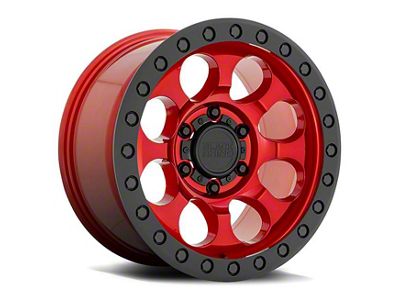 Black Rhino Riot Candy Red with Black Ring 6-Lug Wheel; 17x8.5; 0mm Offset (05-15 Tacoma)