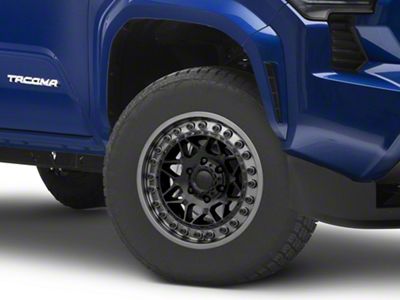 Black Rhino Alpha Matte Black with Gunmetal Lip 6-Lug Wheel; 17x9; -12mm Offset (24-25 Tacoma)