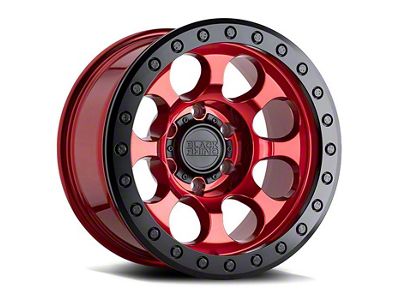 Black Rhino Riot Candy Red with Black Ring 6-Lug Wheel; 17x9; -18mm Offset (24-25 Tacoma)