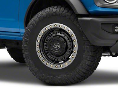 Black Rhino Abrams Gloss Gunblack with Machined Dark Tint 6-Lug Wheel; 17x8.5; 0mm Offset (21-25 Bronco, Excluding Raptor)