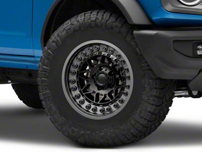 Black Rhino Alpha Matte Black with Gunmetal Lip 6-Lug Wheel; 17x9; 0mm Offset (21-25 Bronco, Excluding Raptor)