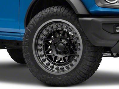 Black Rhino Alpha Matte Black with Gunmetal Lip 6-Lug Wheel; 20x10; -18mm Offset (21-25 Bronco, Excluding Raptor)