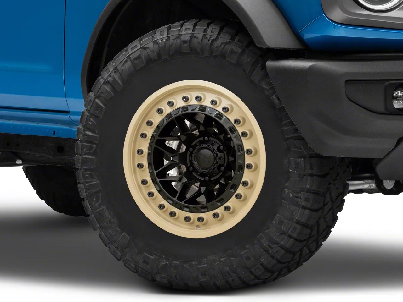 Black Rhino Bronco Alpha Matte Black with Sand Lip 6-Lug Wheel; 17x9 ...