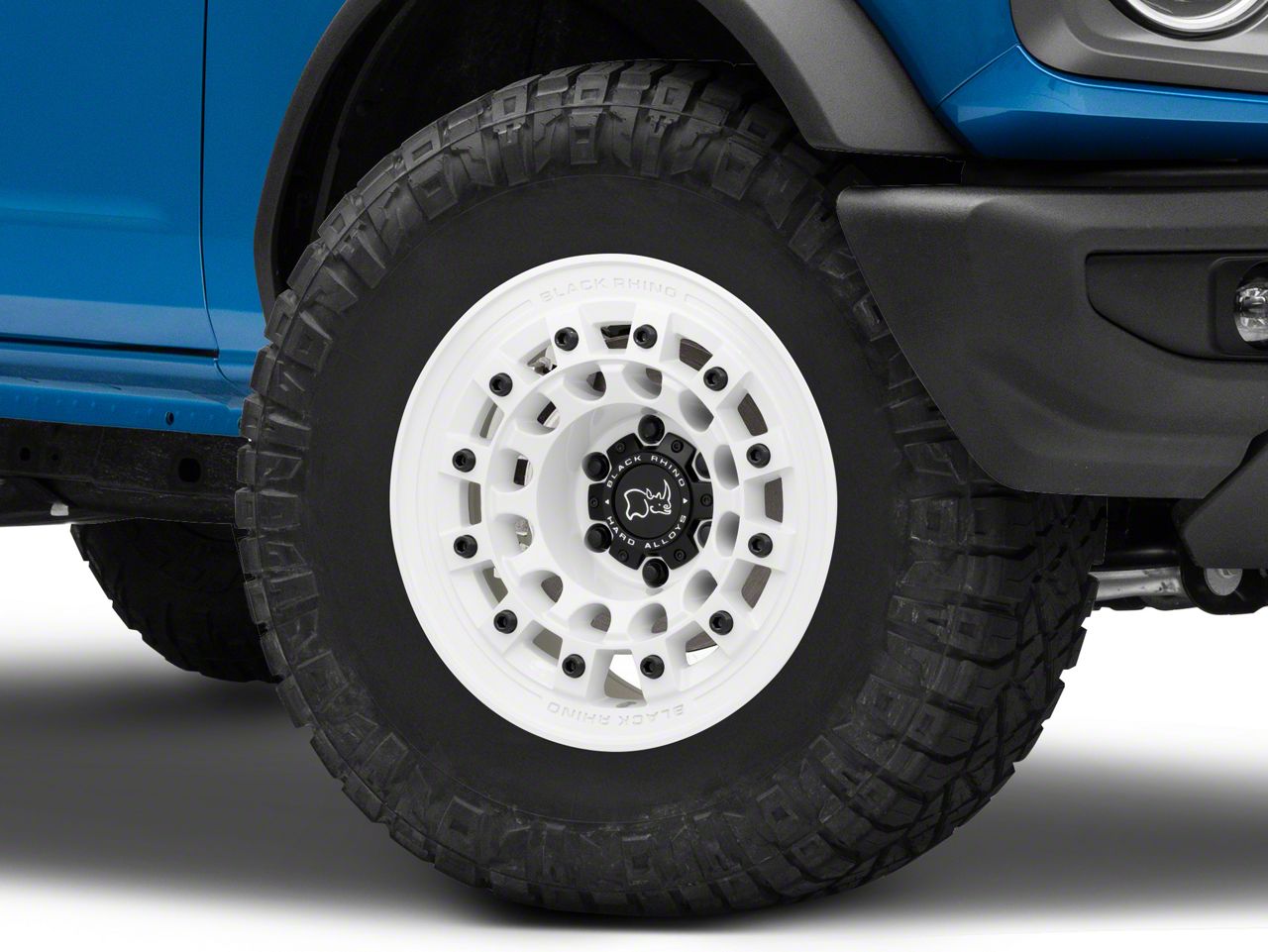 お気に入り Fuji Bronco Rhino Black Gloss -12mm 17x9; Wheel; 6-Lug White その他