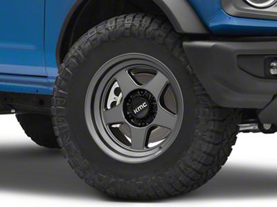 KMC Lobo Matte Anthracite 6-Lug Wheel; 17x8.5; 18mm Offset (21-25 Bronco, Excluding Raptor)
