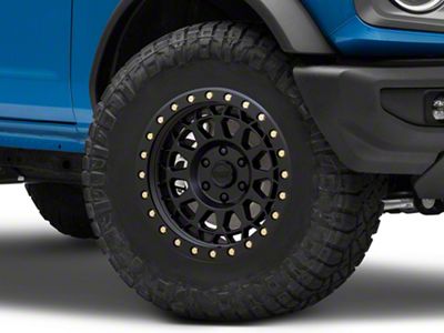 Black Rhino Primm Matte Black with Brass Bolts 6-Lug Wheel; 17x9; -12mm Offset (21-25 Bronco, Excluding Raptor)