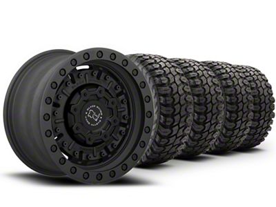 17x9.5 Black Rhino Abrams Wheel & 35in Gladiator Mud-Terrain X-Comp M/T Tire Package (20-25 Jeep Gladiator JT)
