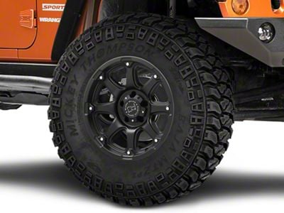 Black Rhino Glamis Matte Black Wheel; 17x9; -12mm Offset (07-18 Jeep Wrangler JK)