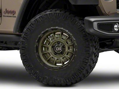 Black Rhino Legion Olive Drab Green with Black Lip Wheel; 17x9; 0mm Offset (20-25 Jeep Gladiator JT)