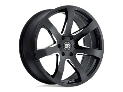 Black Rhino Mozambique Gloss Black Milled Wheel; 22x9.5; 30mm Offset (20-25 Jeep Gladiator JT)