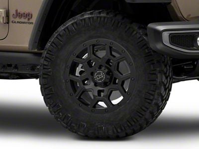 Black Rhino Overland Matte Black Wheel; 17x8; 30mm Offset (20-25 Jeep Gladiator JT)