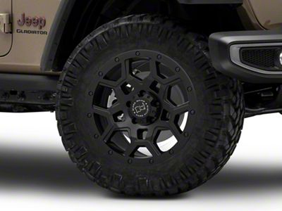 Black Rhino Overland Matte Black Wheel; 20x9.5; -18mm Offset (20-25 Jeep Gladiator JT)
