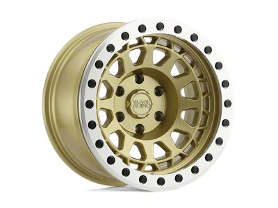 Black Rhino Primm Beadlock Matte Gold with Machined Ring Wheel; 17x8.5; -38mm Offset (20-25 Jeep Gladiator JT)