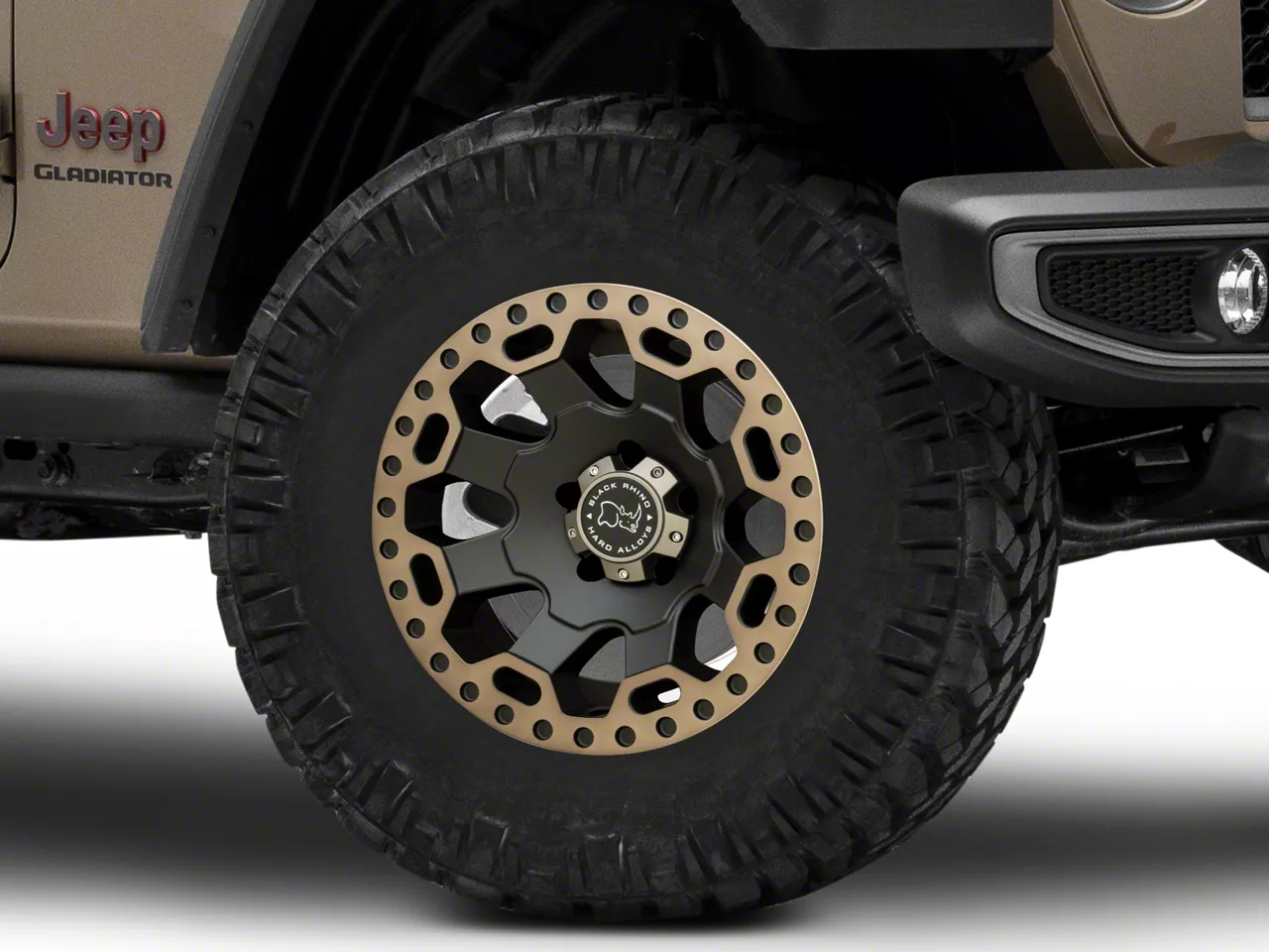 Black Rhino Jeep Gladiator Warlord Matte Black with Machined