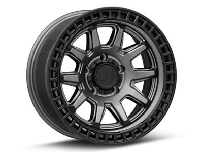 Black Rhino Calico Matte Gunmetal with Matte Black Lip Wheel; 17x8.5; -10mm Offset (05-10 Jeep Grand Cherokee WK, Excluding SRT8)