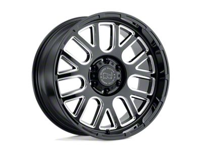 Black Rhino Pismo Gloss Black with Milled Spokes Wheel; 20x9.5; -18mm Offset (22-25 Jeep Grand Cherokee WL)