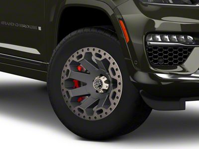 Black Rhino Warlord Matte Black with Machined Dark Tint Lip Wheel; 18x9; -12mm Offset (22-25 Jeep Grand Cherokee WL)