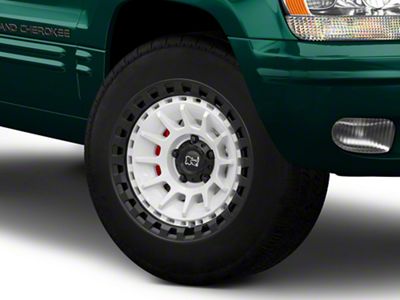 Black Rhino Barrage Gloss White on Matte Black Wheel; 18x9; 0mm Offset (99-04 Jeep Grand Cherokee WJ)