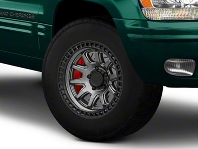 Black Rhino Calico Matte Gunmetal with Matte Black Lip Wheel; 17x8.5; -10mm Offset (99-04 Jeep Grand Cherokee WJ)