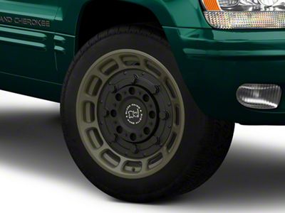 Black Rhino Warthog Matte Olive Dab Green with Black Center Wheel; 20x9.5; -18mm Offset (99-04 Jeep Grand Cherokee WJ)
